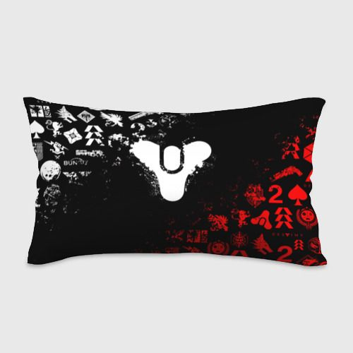 Destiny 2 red & white pattern logo Подушка #1