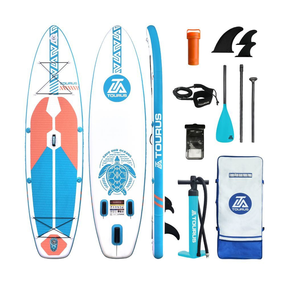 Надувная серфинг доска SUP board TOURUS 10.6 TS-SR01 (320х84х15 см) с рюкзаком, веслом, насосом и страховочным #1