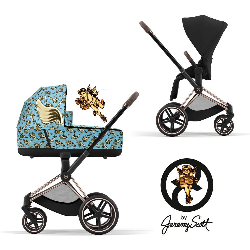 Cybex Priam IV Коляска 2 в 1, шасси IV Rose Gold/Cherubs Blue Лимитированная коллекция  #1