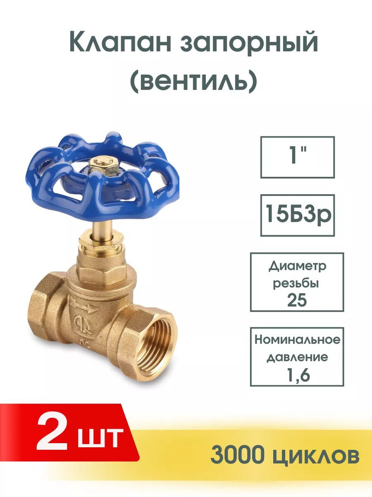 Клапан запорный 1" (вентиль) 15Б3р #1