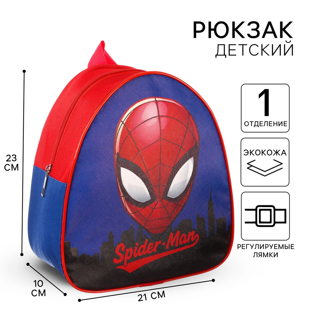 Рюкзак детский для мальчиков в садик, Человек паук Spider-Man, дошкольный? размер 23 х 21 х 10 см  #1