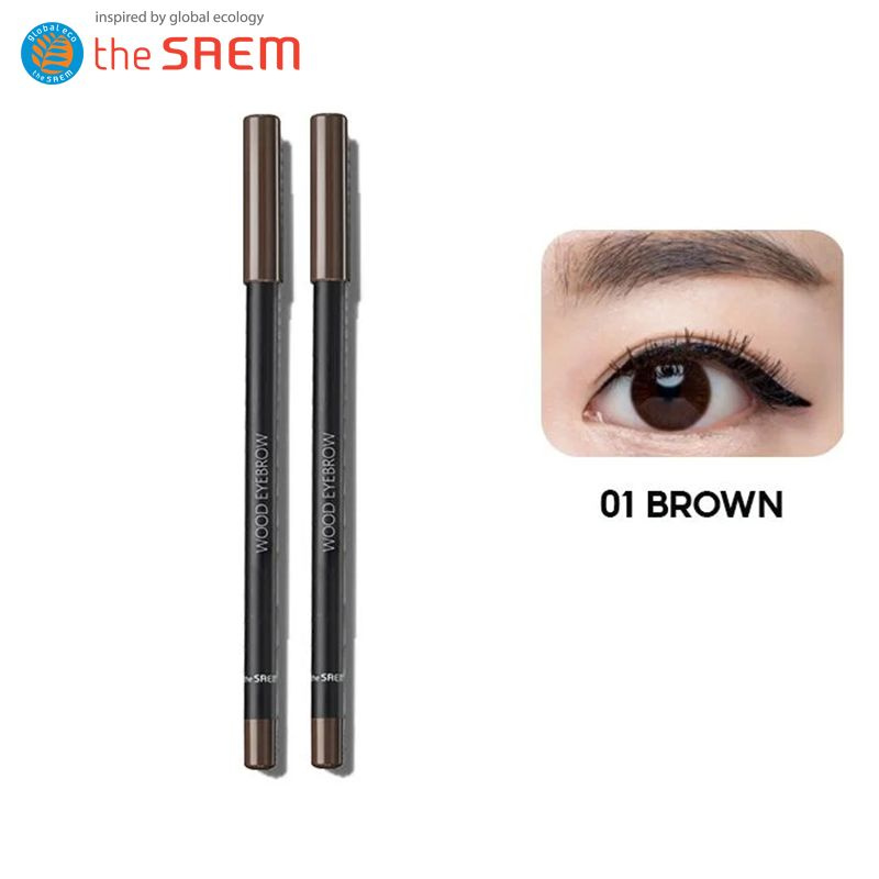 2 шт The Saem Карандаш для бровей Saemmul Wood Eyebrow (#01 Brown) Корейская косметика  #1