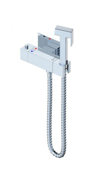 Смеситель с гигиеническим душем и термостатом встраиваемый WONZON & WOGHAND, Хром (WW-88819903-CR)  #1