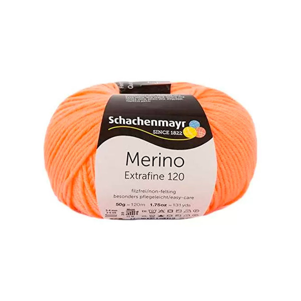 Merino Extrafine 120 /Мерино Экстрафайн 120/ пряжа Schachenmayr, 100% чистая шерсть мериноса, 50г/120м, #1