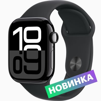 Умные часы Apple Watch Series 10, 46 мм, Jet Black, Sport Band, Black M/L #1