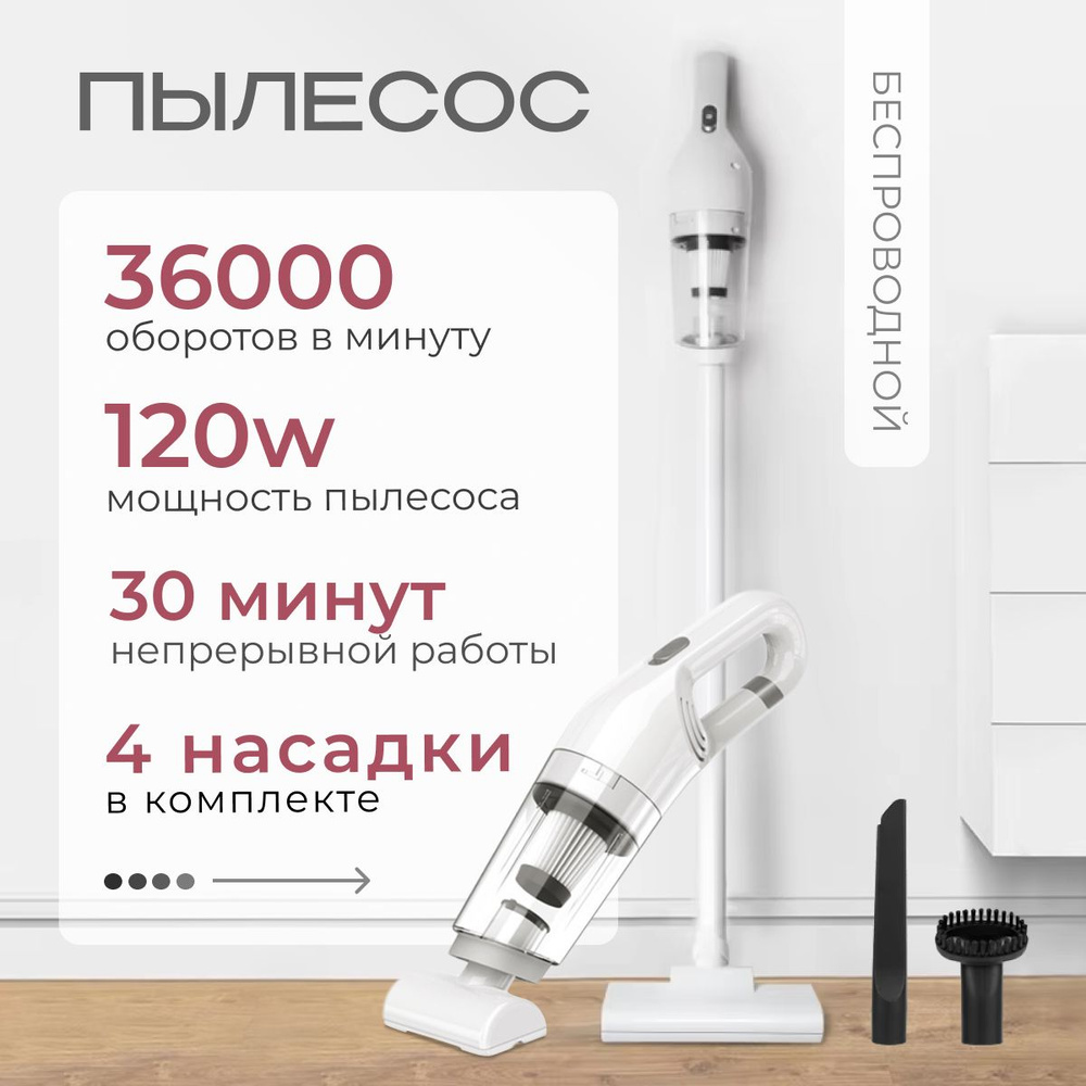 Пылесос вертикальный беспроводной 2в1, пылесос для дома, для автомобиля ...