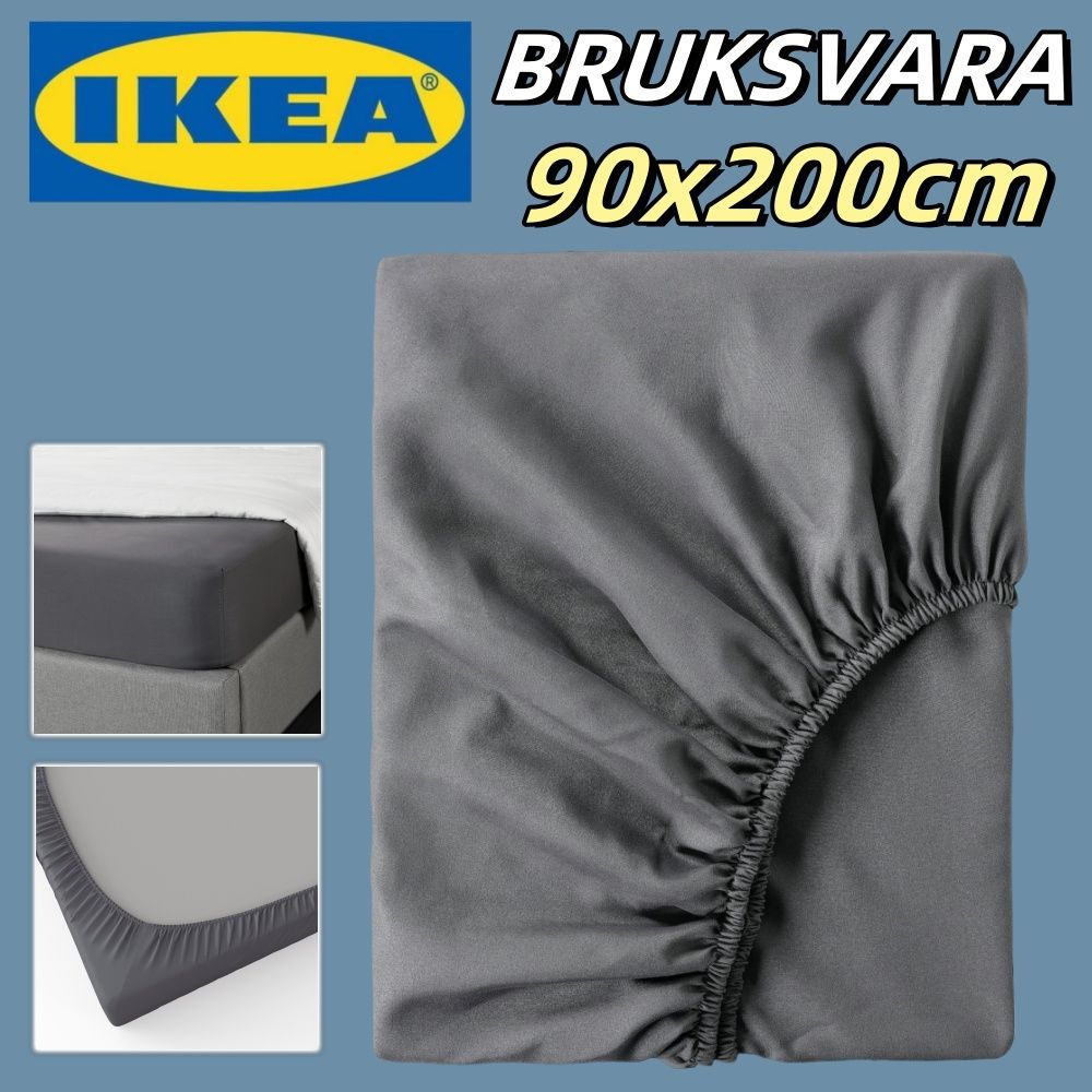 IKEA Наматрасник-чехол 90x200х28см темно-серый #1