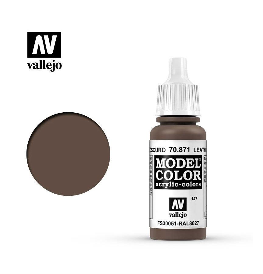 Краска Vallejo "Model Color" / 70.871 Leather Brown 17 мл #1