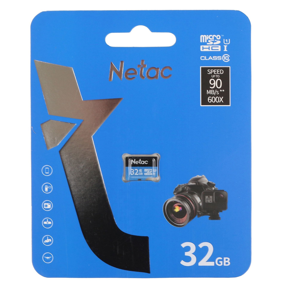 Карта памяти Micro SDHC 32 Gb Netac P500 Standart, Class 10, UHS-I U1 #1