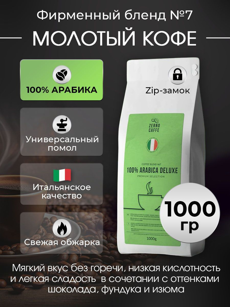 Кофе в молотый 100% АРАБИКА БРАЗИЛИЯ Zerno Caffe 1 кг #1