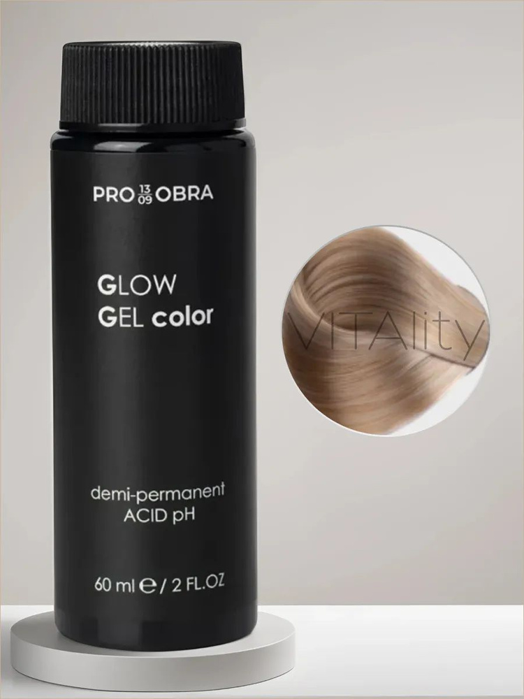 OBRA Glow Gel color Краситель гелевый полуперманентный профессиональный 10.32 золотистый перламутровый #1