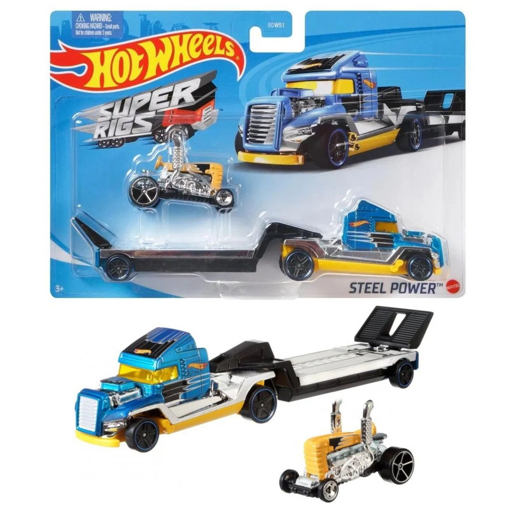 CGC18 Hot Wheels набор машинка металлическая Super Rigs Steel Power грузовик и машинка коллекционная #1