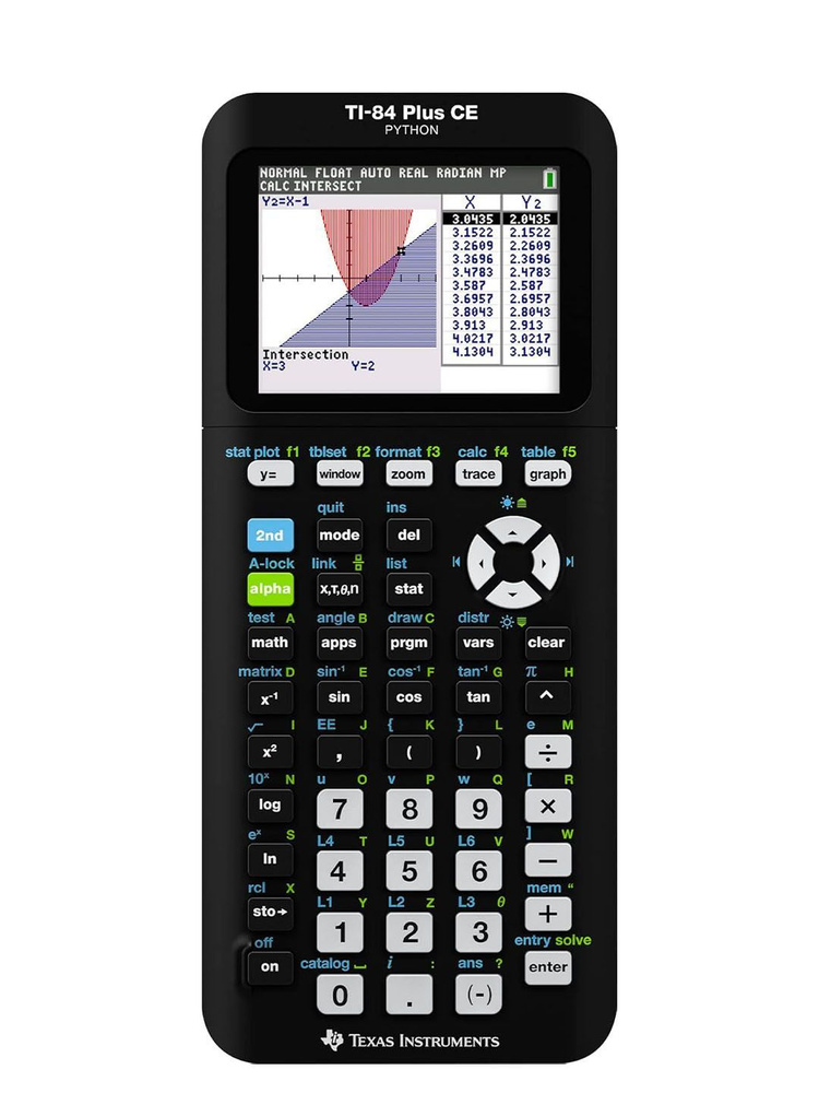 Графический калькулятор TEXAS INSTRUMENTS TI-84 PLUS CE-T Python Edition,черное  #1