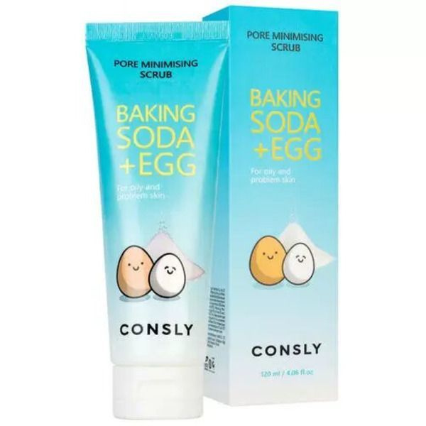 Consly SCRUB Скраб для лица с содой и яичным белком Baking Soda Egg Pore Minimising Scrub, 120 мл  #1