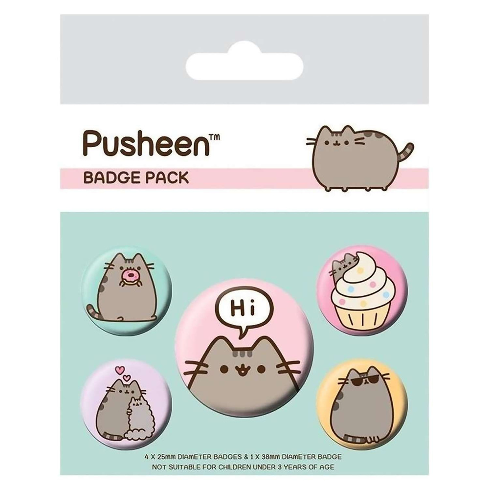 Набор значков Pusheen (Pusheen Says Hi) 5 шт BP80624 #1