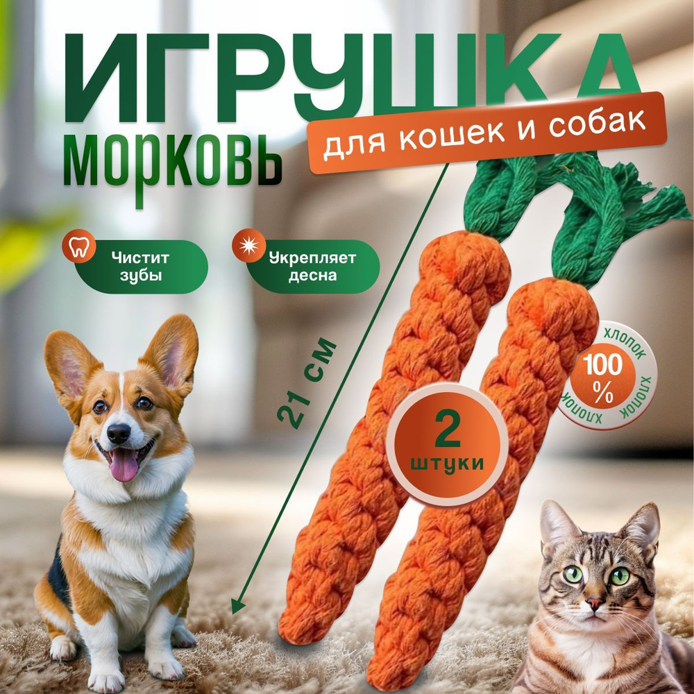 Игрушка для собак, игрушка для кошек, прочная, безопасная 21 см - 2 шт  #1