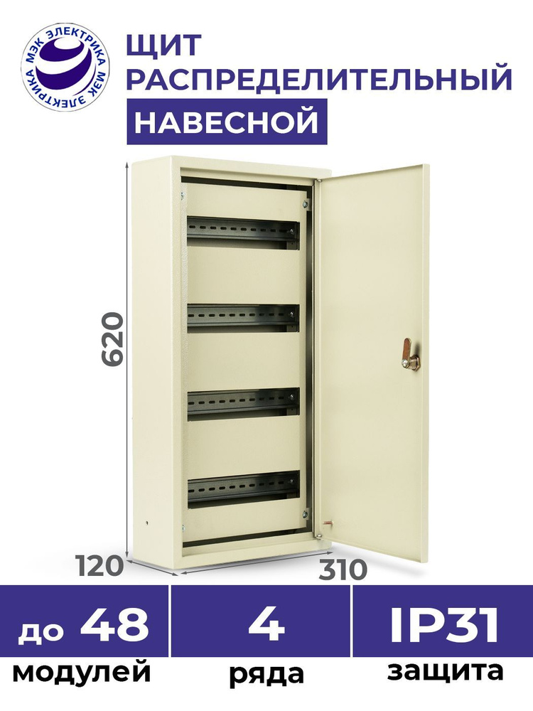 Щит распределительный навесной ЩРн-48 IP31 620х310х120 металлический корпус  #1