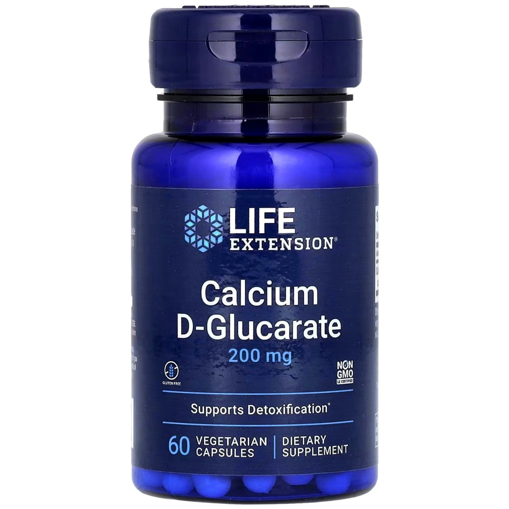 Calcium D-Glucarate 200 mg 60 veg caps Life Extension США / Кальций D-Глюкарат 200 мг. 60 капсул / Детокс, #1