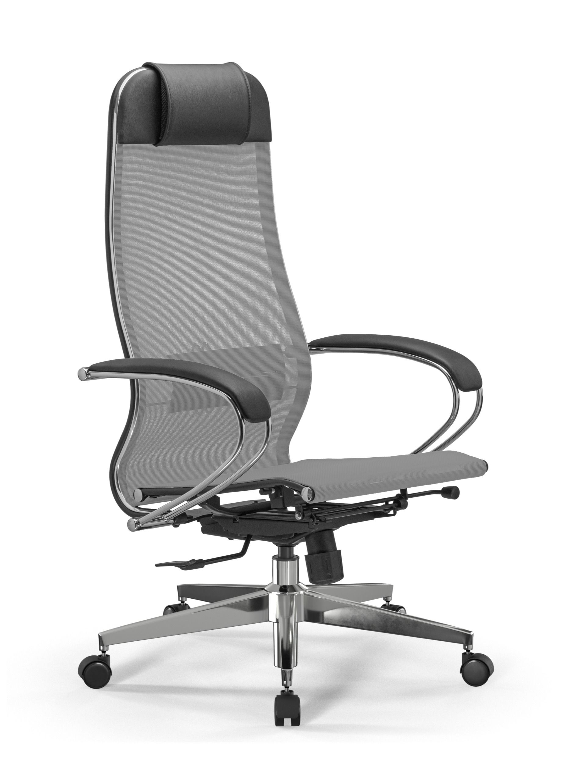 Ergolife.КреслокомпьютерноеМЕТТА-4/подл.131/осн.Synchro004,Сетка,Серый