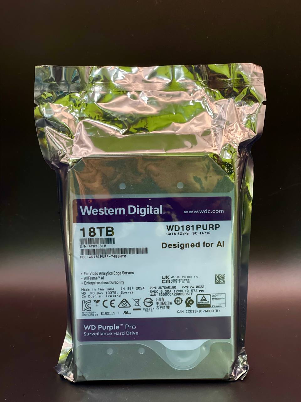 WesternDigital18ТБВнутреннийжесткийдиск(WD181PURP)