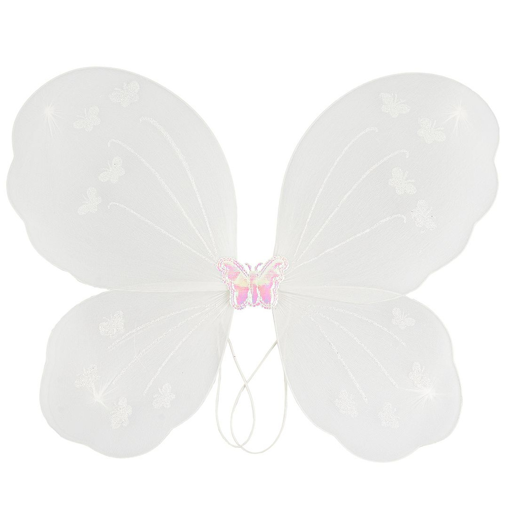 Крылья, Бабочка, Белый, с блестками, 48*37 см, 1 шт. #1