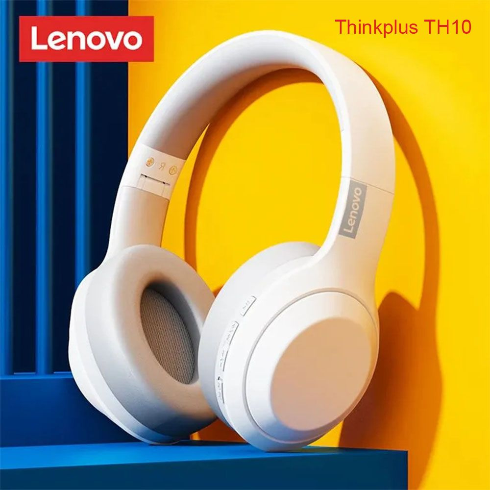 Беспроводные наушники Lenovo Thinkplus TH10 Белые / Hi-Fi установленный на голове наушники с мощным бассом #1