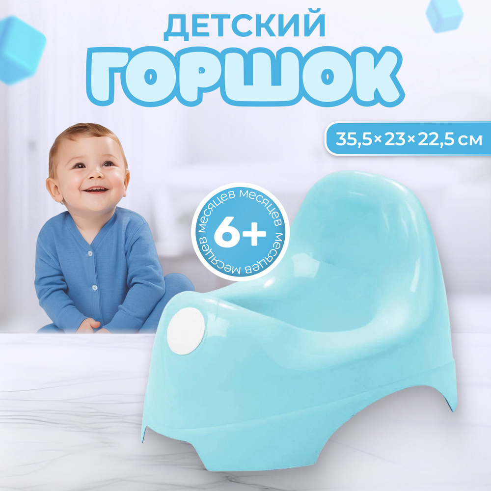 Горшок детский Lapsi 355*230*225мм светло-голубой #1