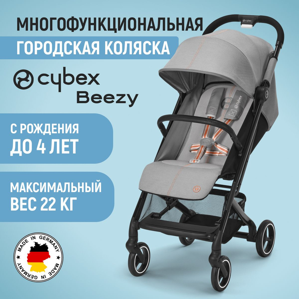 Коляска прогулочная Cybex Beezy Lava Grey с дождевиком и бампером  #1