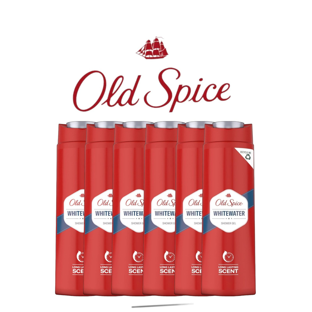 Old Spice WhiteWater Гель для душа и шампунь 2 в 1 мужской, 6шт по 400 мл  #1