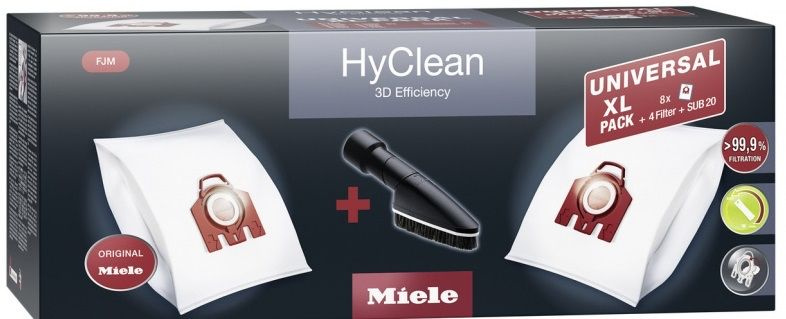 Упаковка XL мешков-пылесборников Miele HyClean 3D Efficiency GN в комплекте с щёткой SUB 20  #1