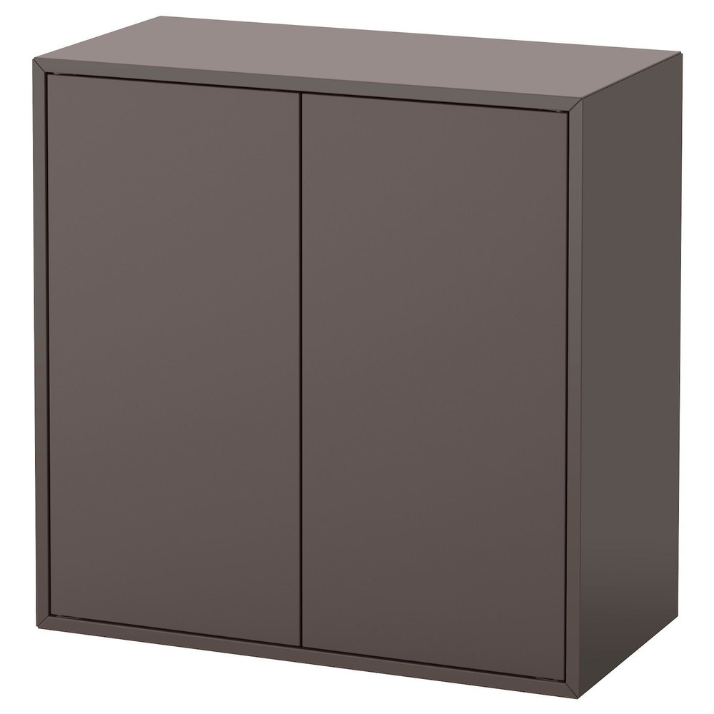 EKET Шкаф с 2 дверцами и 1 полкой IKEA, тёмно-серый 70x35x70 см (90373731)  #1