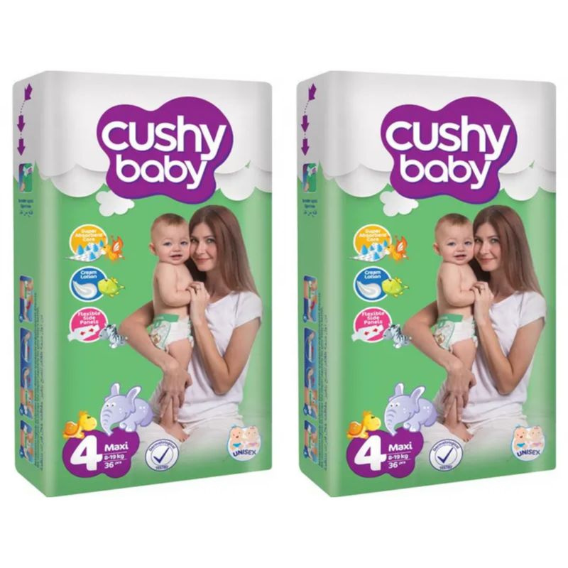 Cushy Baby Подгузники Детские Jumbo pack 4 Maxi, 60 шт, 2 шт #1