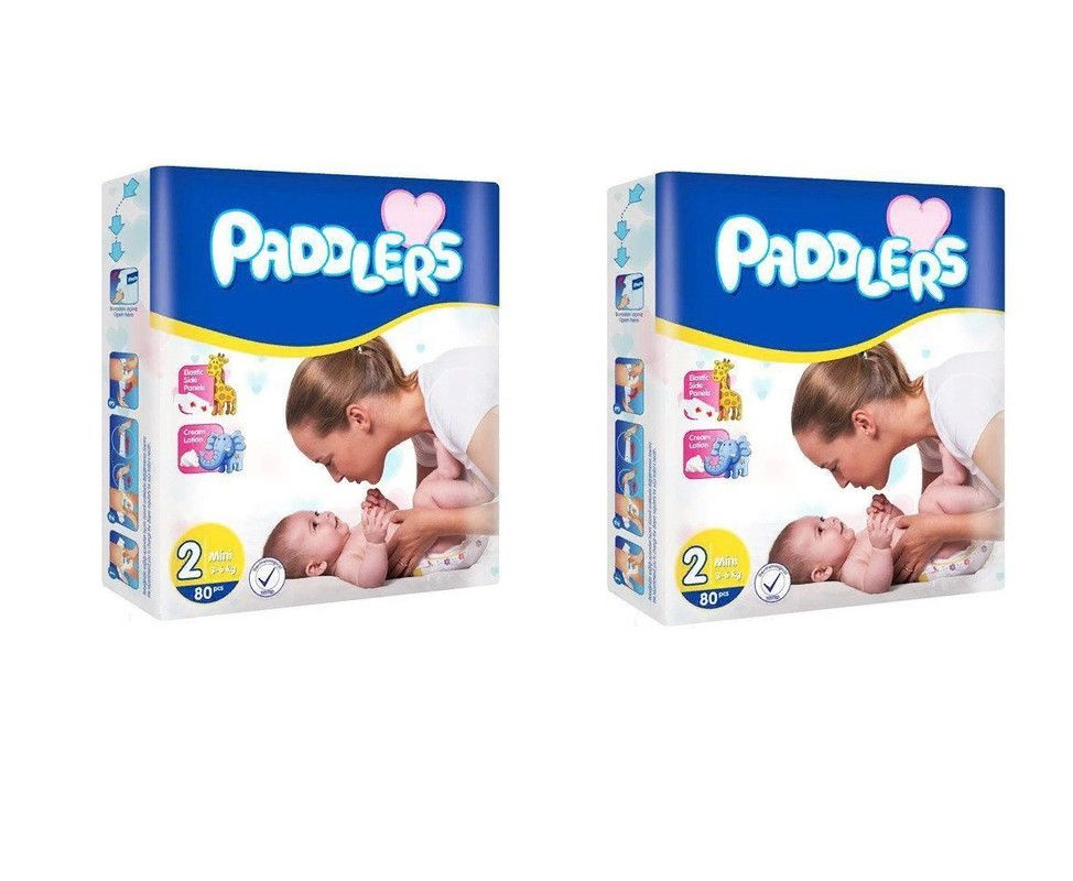 Paddlers Подгузники детские Jumbo pack, №2 (3-6 кг) Mini, 80 шт/уп, 2 уп #1