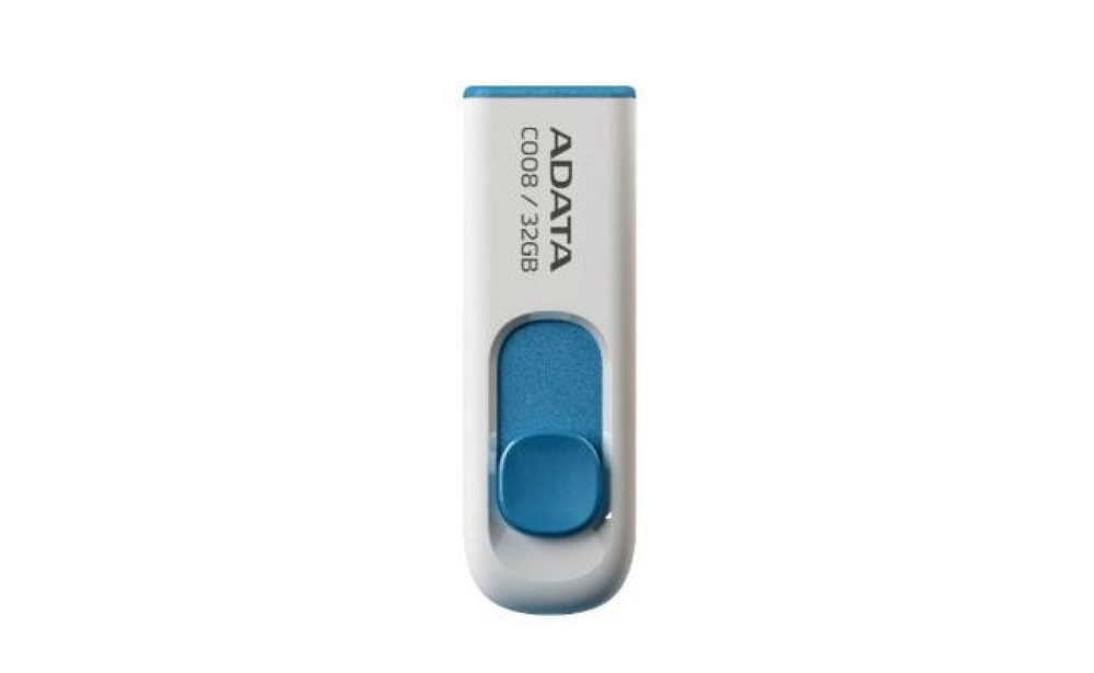 ADATA USB-флеш-накопитель Флешка usb Classic C008 32 GB White+blue 32 ГБ, белый, синий  #1
