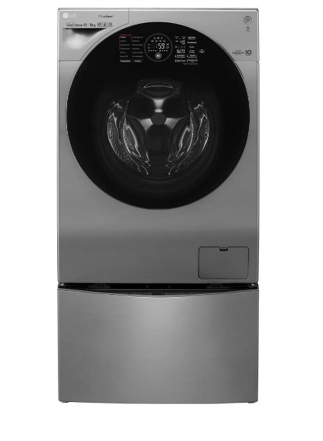 Стиральная машина с сушкой и двумя барабанами LG TWIN Wash FH-6G1BCH6N+TW-206W. Товар уцененный  #1