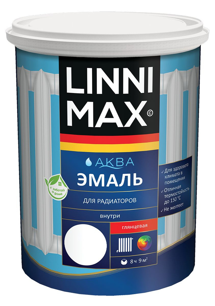 LINNIMAX/ЛИННИМАКС (ALPINA) аква эмаль для радиаторов акриловая для внутренних работ глянцевая белый #1