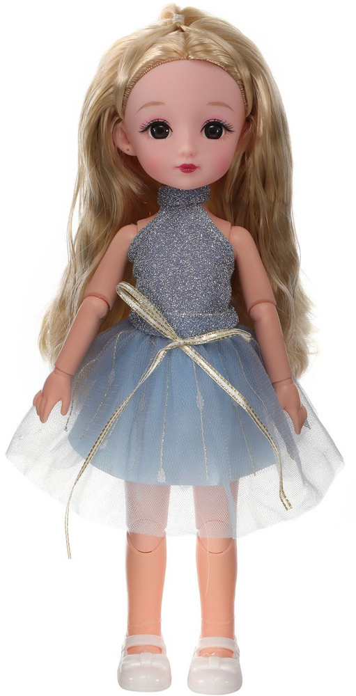 Кукла шарнирная 29 см "Флора" серое платье #1