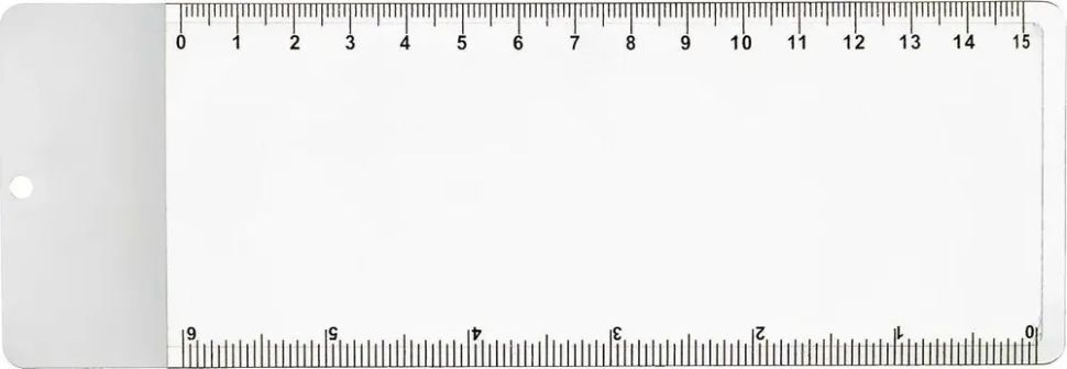 Лупа карманная линза Френеля гибкая 3х (линейка-закладка 190х65 мм), цв белый  #1