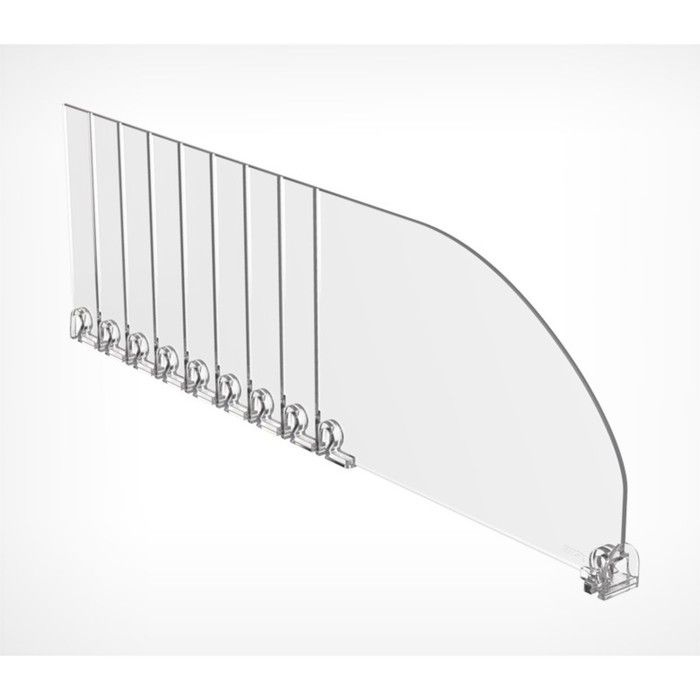 Пластиковый разделитель высотой 120 мм, L-285-485 мм, прозрачный  #1