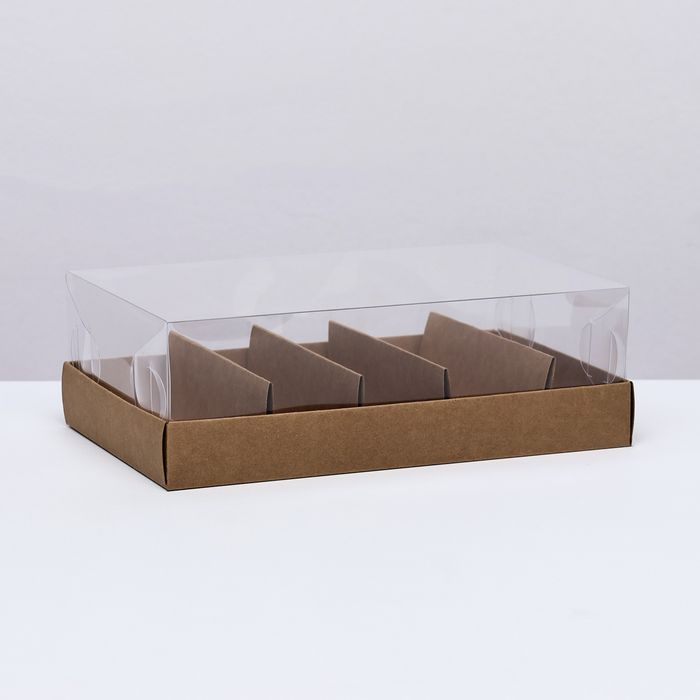 Кондитерская коробка складная под 5 эклеров, крафт, 22х13,5х7 см, 3 штуки в упаковке  #1