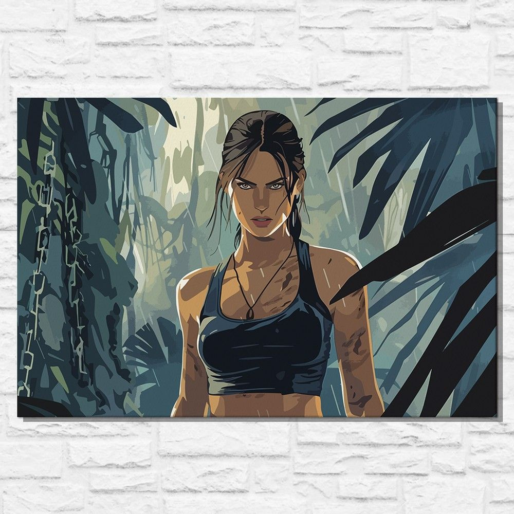 Картина по номерам на холсте игра Лара Крофт (Tomb Raider, PC, PS, XBOX) - 15251 Г 60x40  #1