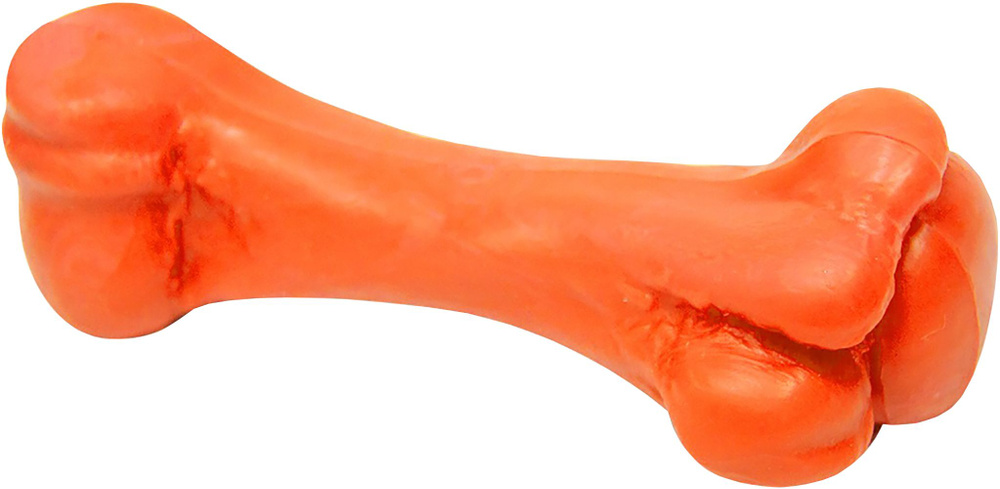 Зооник Игрушка Кость для собак, литая, пластикат, средняя, оранжевая, 15.8 см  #1