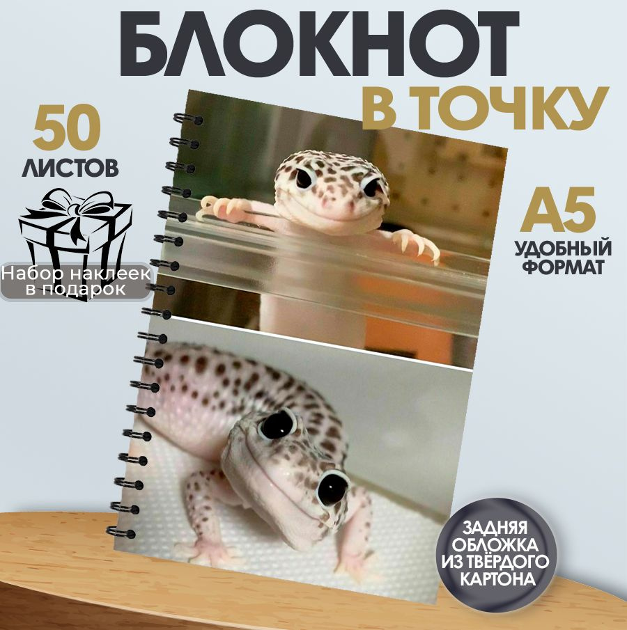 Блокнот в точку, 50 листов животные: Ящерица #1