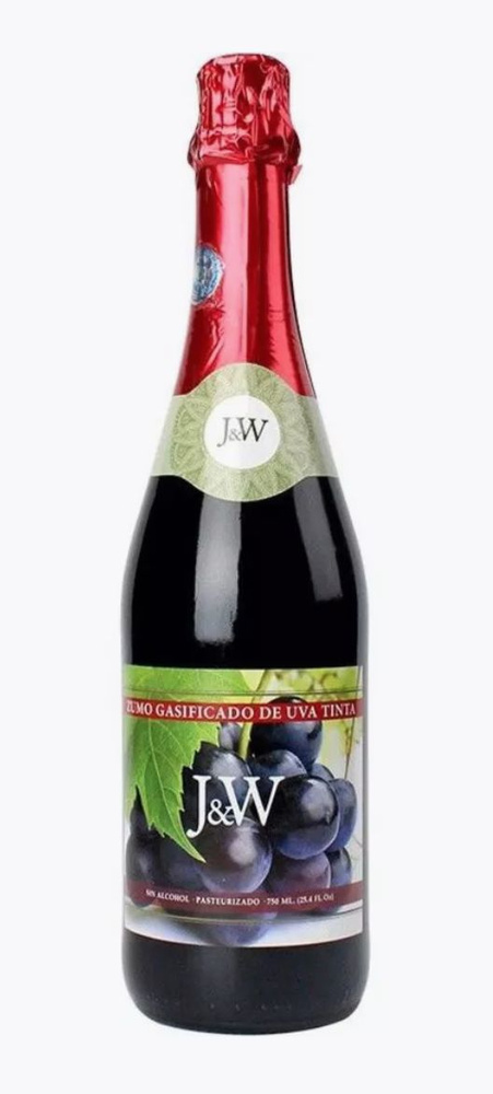 Газированный сок красного винограда Juice&World Вино игристое БЕЗАЛКОГОЛЬНОЕ 0,75 л Испания  #1