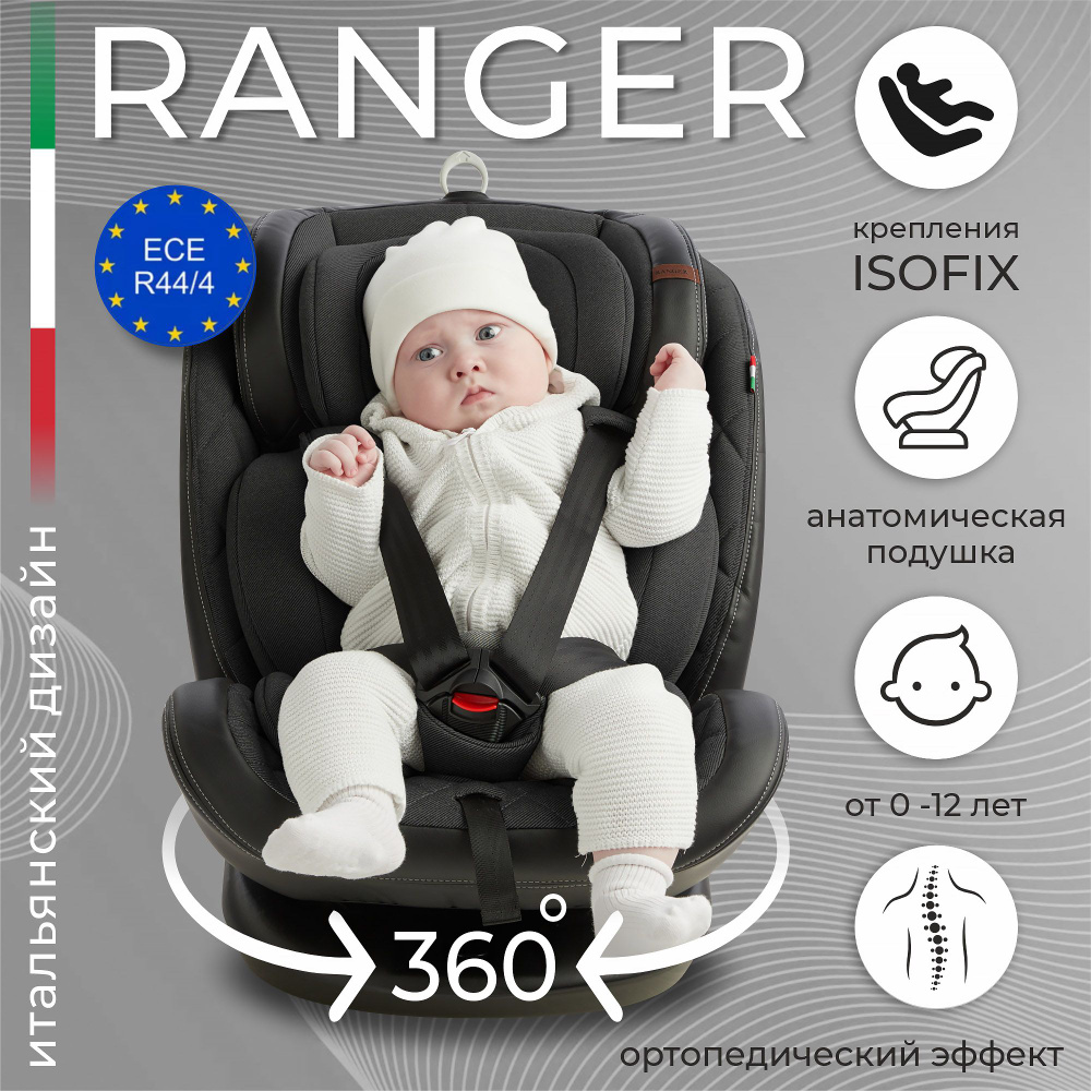 Sweet Baby Ranger Pirate Black Автокресло детское растущее с поворотной базой 360 Isofix, 0-36 кг от #1