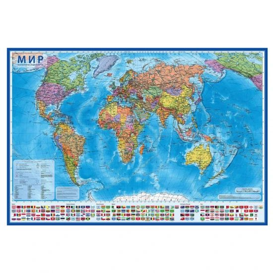 Карта настенная, Мира, политическая, 1:21 500 000, 107*157 см, интерактивная 3D, 1 шт. в заказе  #1