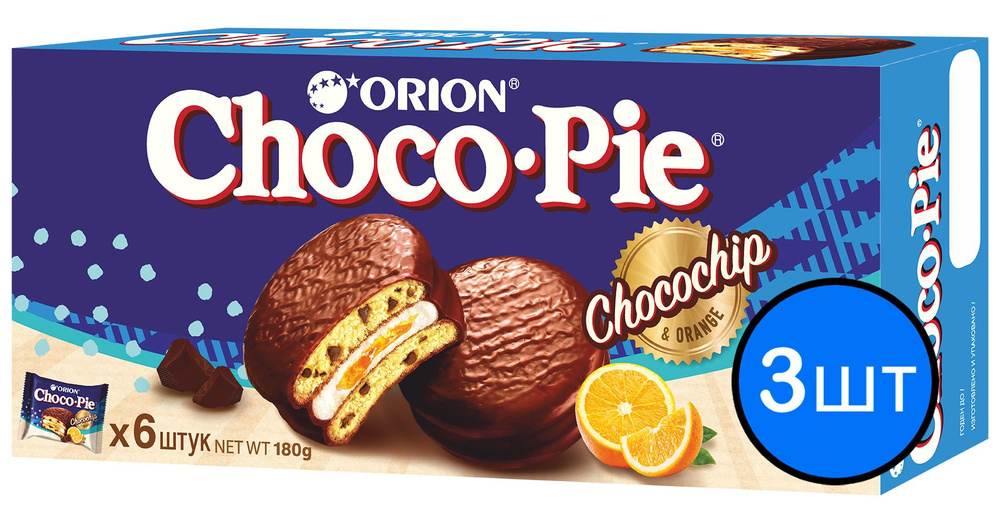 Печенье "ORION ChocoPie" Chocochip, 180г х 3шт #1