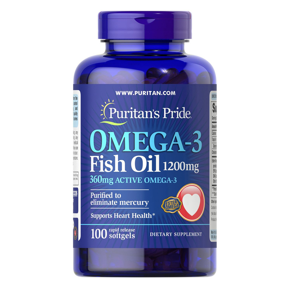 Omega 3 Fish Oil 1200 mg Puritans Pride, 100 капс #1