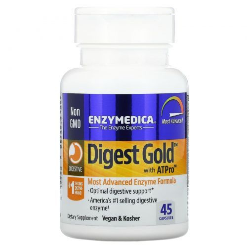 Enzymedica, Digest Gold с ATPro, добавка с пищеварительными ферментами, 45 капсул  #1