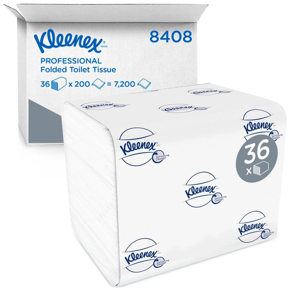 Туалетная бумага Kleenex ULTRA 8408 - Упаковка Bulk Pack / Белый (1шт-200 листов) 36шт. в уп.  #1